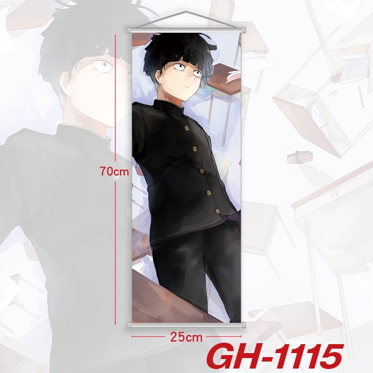 Mob Psycho 100 Plastic Rod Cloth Small Hanging Canvas Painting Wall Scroll 25x70cm price for 5 pcs GH-1115A