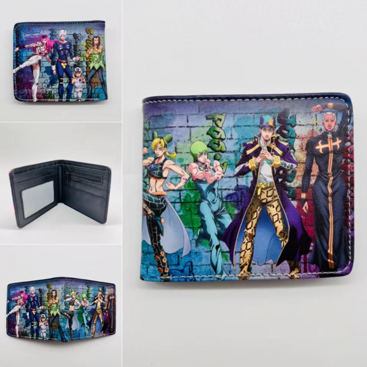 JoJos Bizarre Adventure Full color  Two fold short card case wallet 11X9.5CM