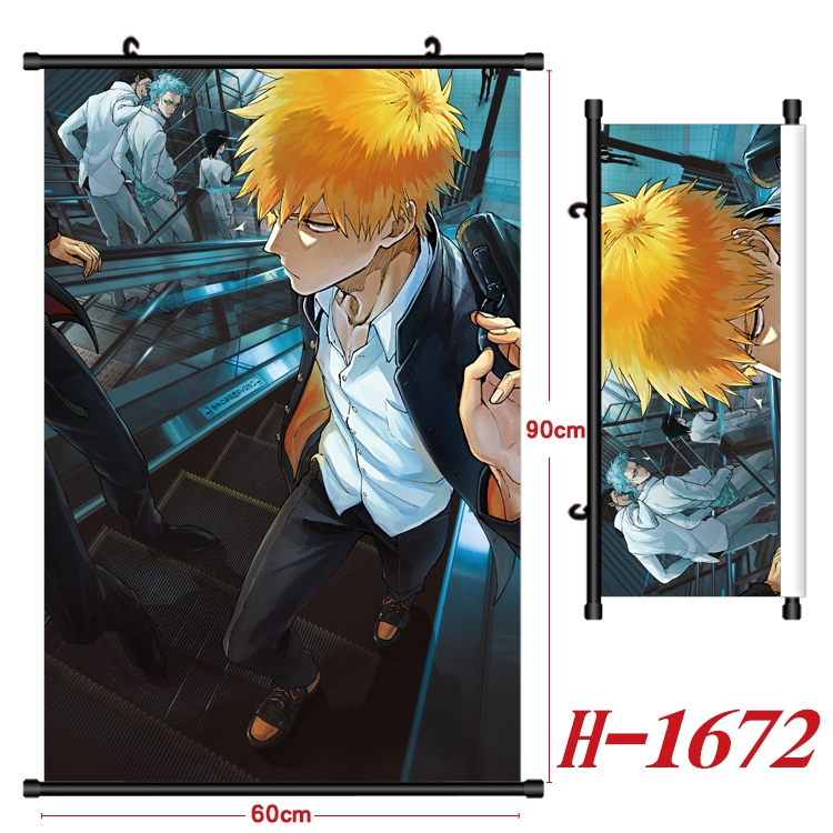 Bleach Anime Black Plastic Rod Canvas Painting Wall Scroll 60X90CM H-1672A