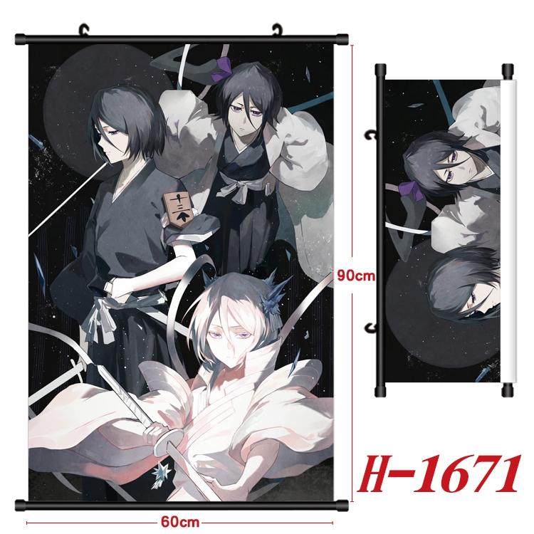 Bleach Anime Black Plastic Rod Canvas Painting Wall Scroll 60X90CM  H-1671A