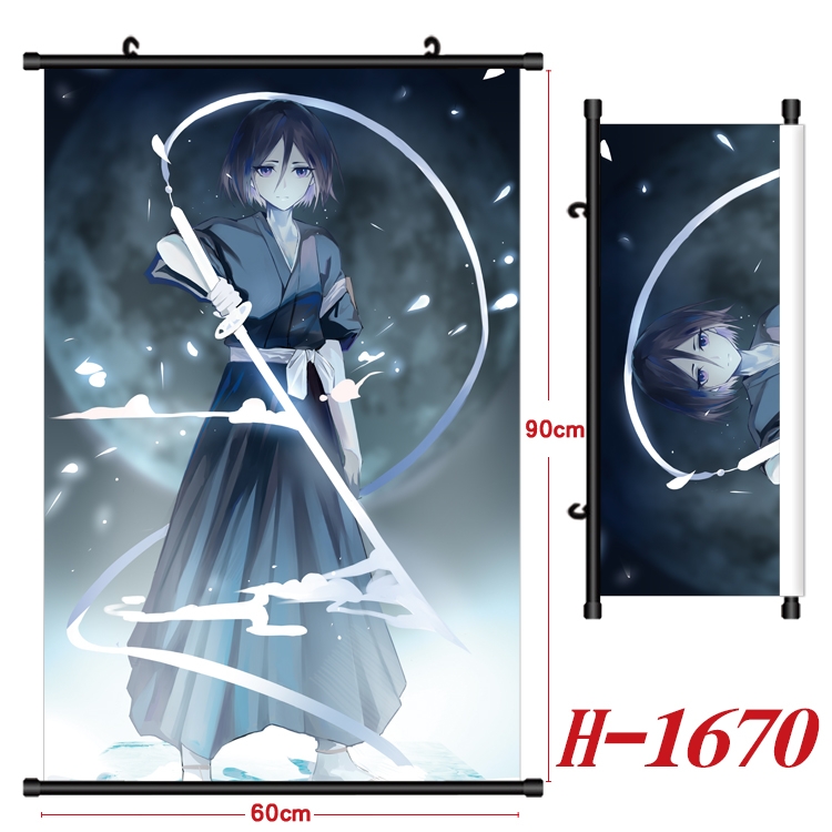 Bleach Anime Black Plastic Rod Canvas Painting Wall Scroll 60X90CM H-1670A