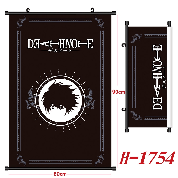 Death note Anime Black Plastic Rod Canvas Painting Wall Scroll 60X90CM  H-1754A