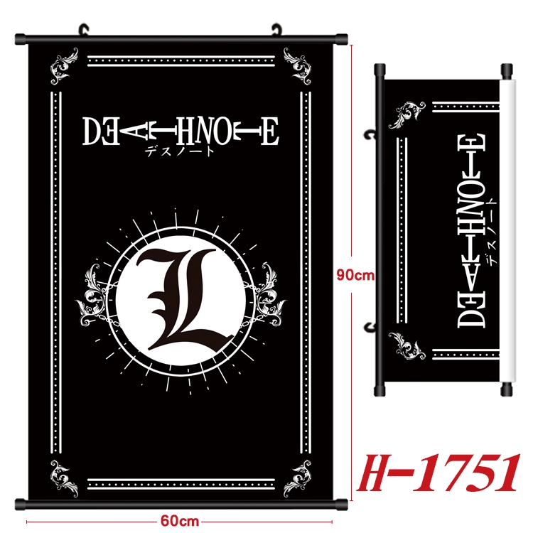 Death note Anime Black Plastic Rod Canvas Painting Wall Scroll 60X90CM H-1751A