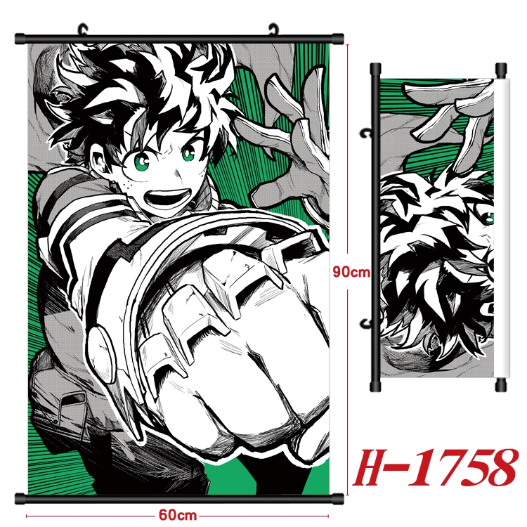 My Hero Academia Anime Black Plastic Rod Canvas Painting Wall Scroll 60X90CM  H-1758A