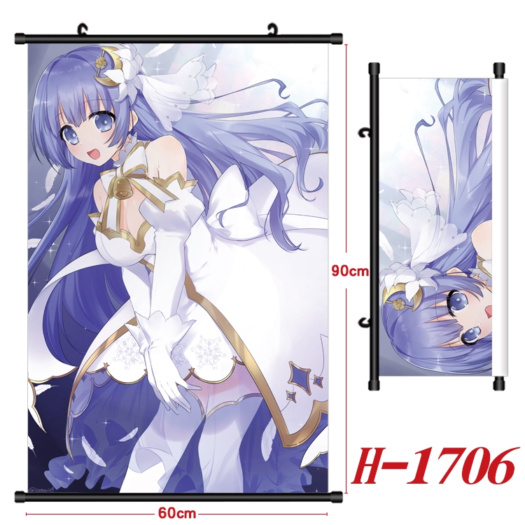 Date-A-Live Anime Black Plastic Rod Canvas Painting Wall Scroll 60X90CM H-1706A