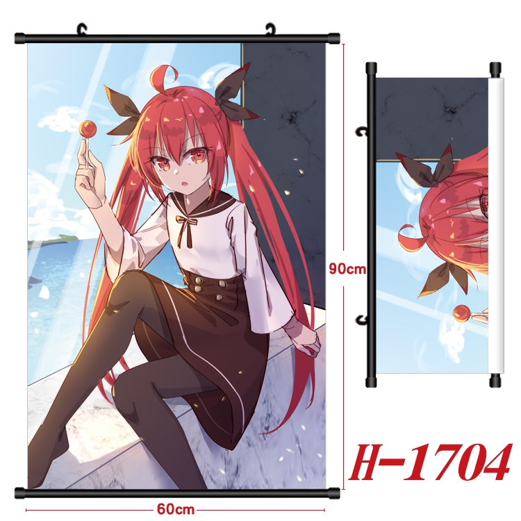 Date-A-Live Anime Black Plastic Rod Canvas Painting Wall Scroll 60X90CM  H-1704A