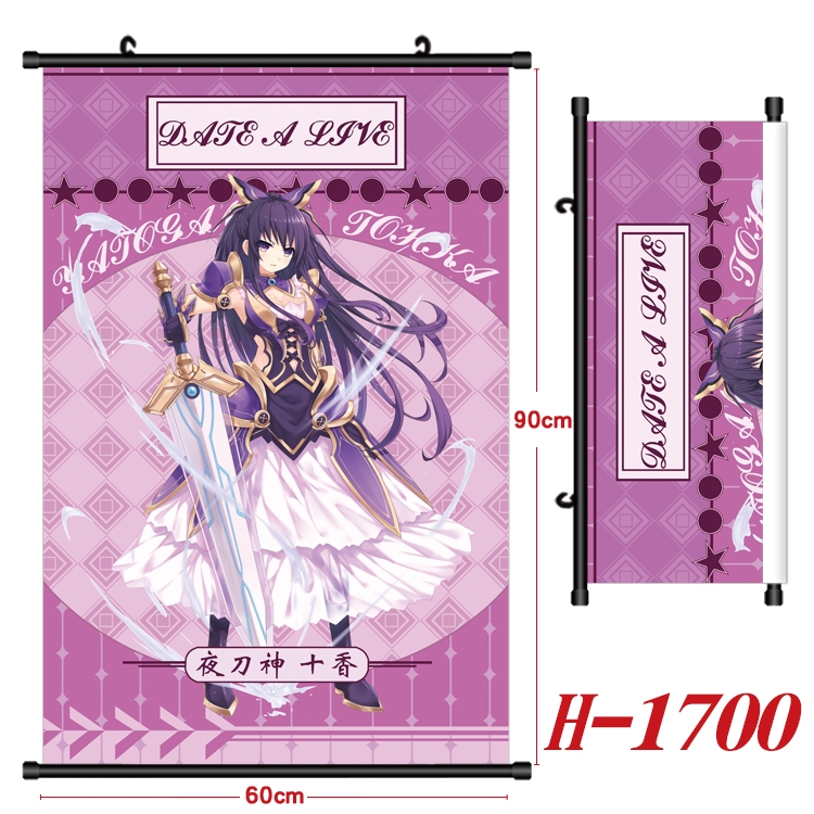 Date-A-Live Anime Black Plastic Rod Canvas Painting Wall Scroll 60X90CM  H-1700A