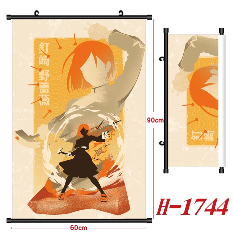 Jujutsu Kaisen Anime Black Plastic Rod Canvas Painting Wall Scroll 60X90CM H-1744A