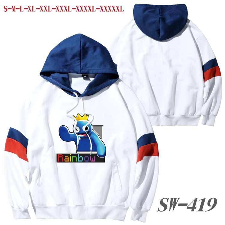 Rainbow friends Anime cotton color matching pullover sweater hoodie from S to 5XL SW-419