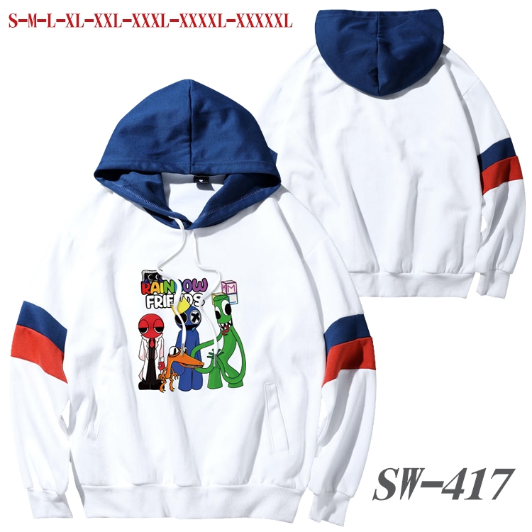 Rainbow friends Anime cotton color matching pullover sweater hoodie from S to 5XL SW-417