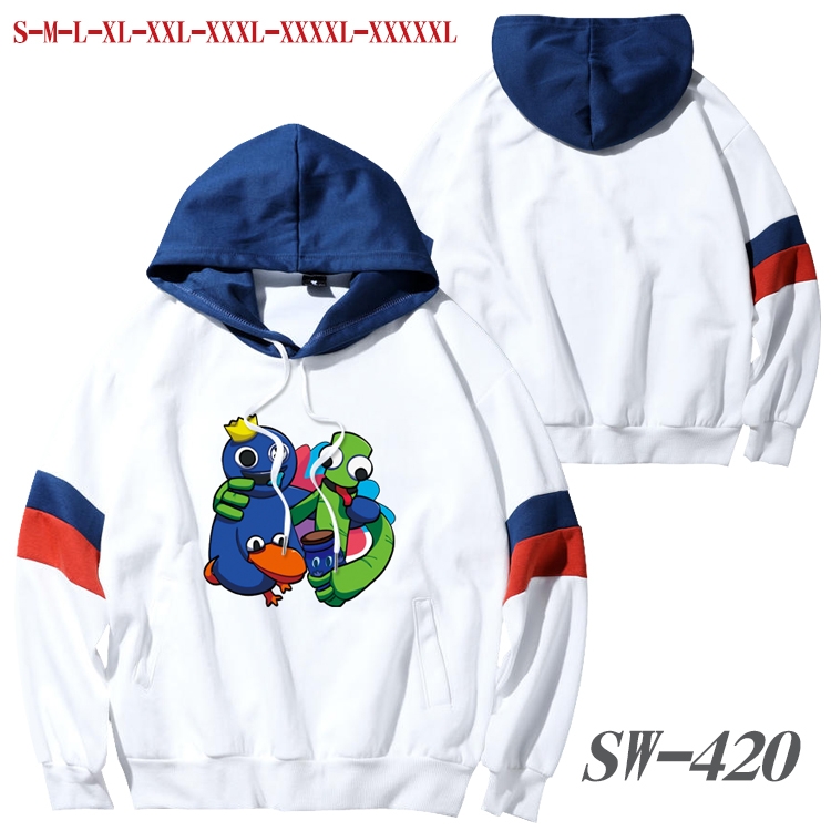 Rainbow friends Anime cotton color matching pullover sweater hoodie from S to 5XL SW-420