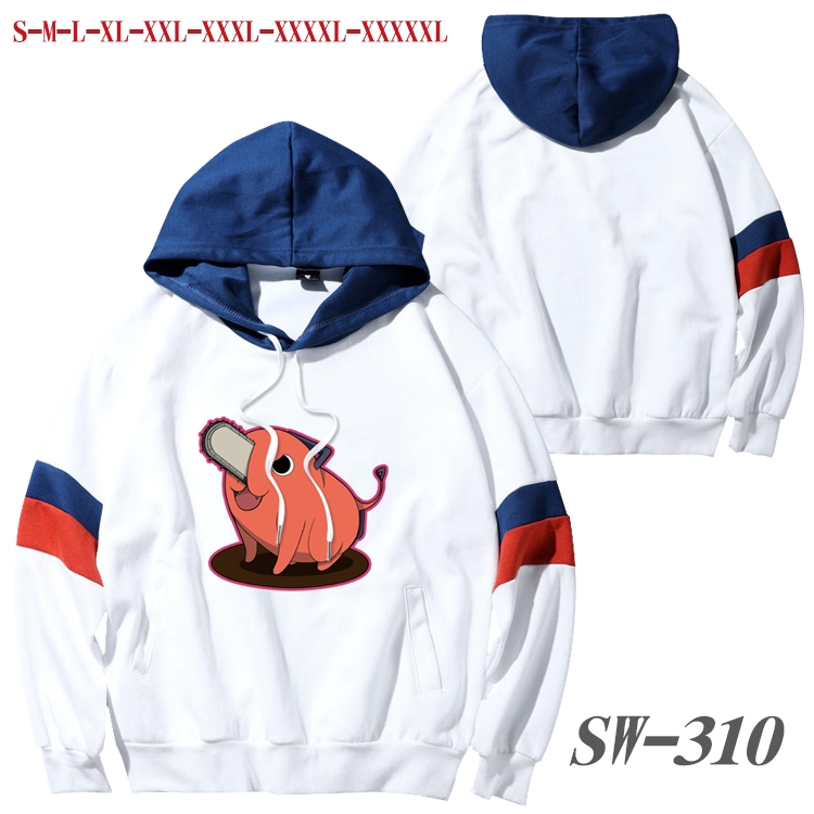 Chainsaw man Anime cotton color matching pullover sweater hoodie from S to 5XL SW-310