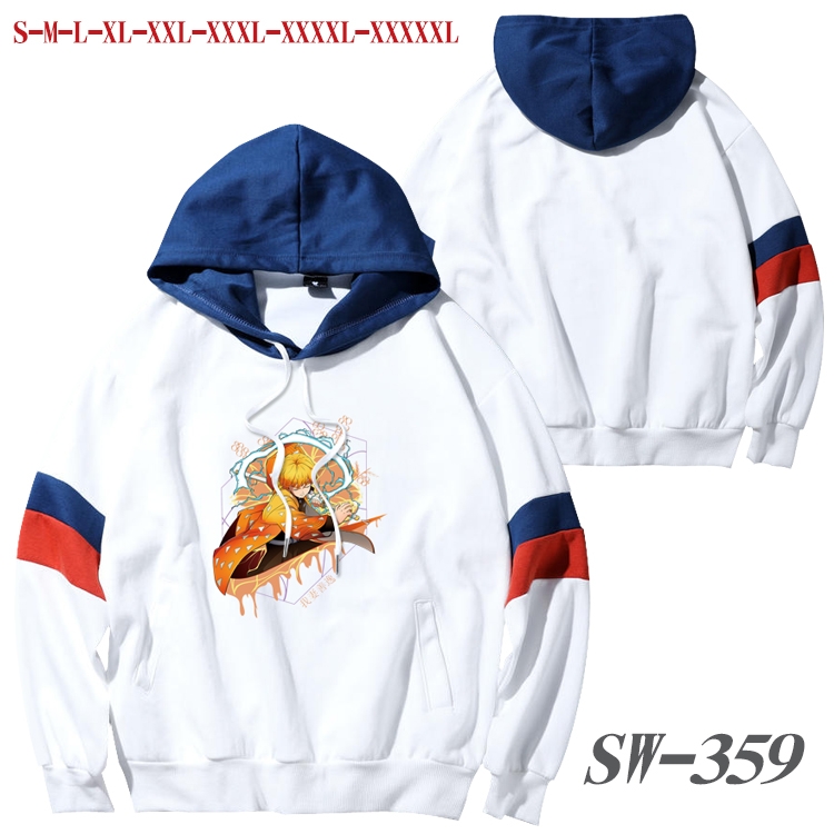 Demon Slayer Kimets Anime cotton color matching pullover sweater hoodie from S to 5XL SW-359