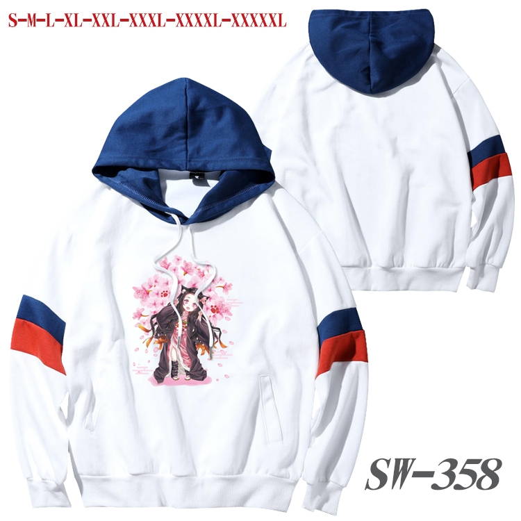 Demon Slayer Kimets Anime cotton color matching pullover sweater hoodie from S to 5XL SW-358