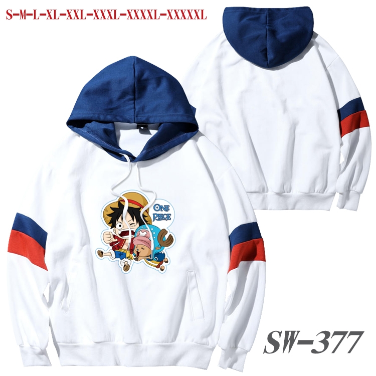 One Piece Anime cotton color matching pullover sweater hoodie from S to 5XL SW-377