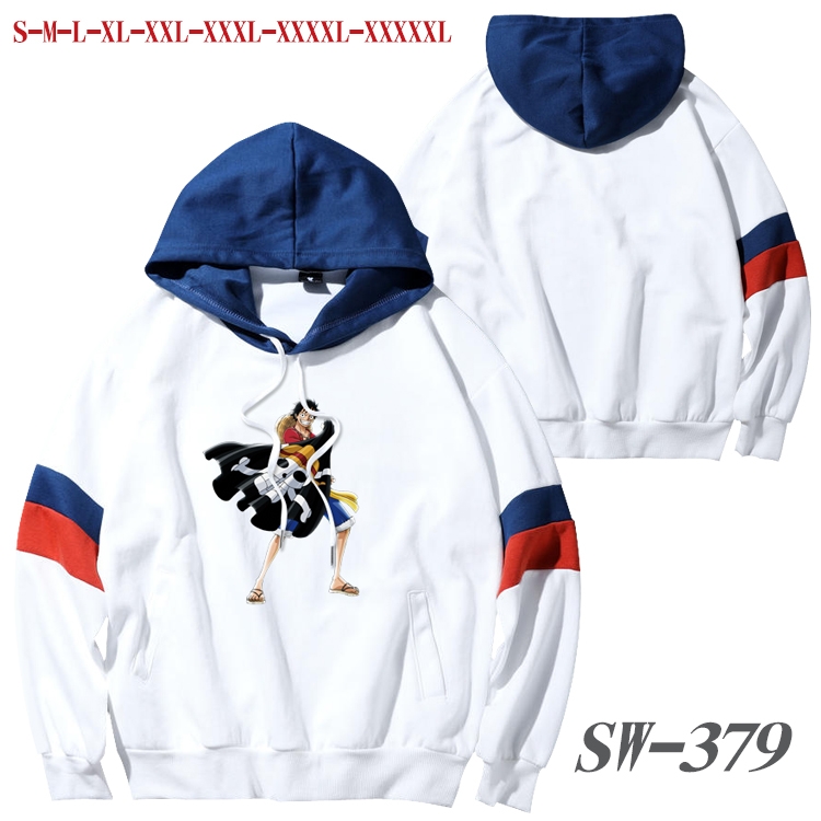 One Piece Anime cotton color matching pullover sweater hoodie from S to 5XL SW-379