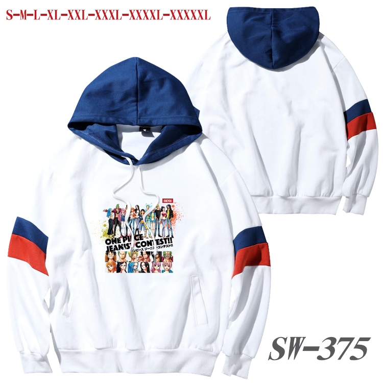 One Piece Anime cotton color matching pullover sweater hoodie from S to 5XL SW-375