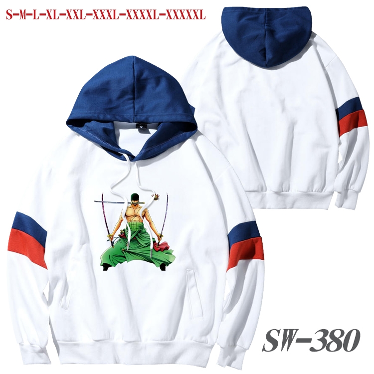 One Piece Anime cotton color matching pullover sweater hoodie from S to 5XL SW-380