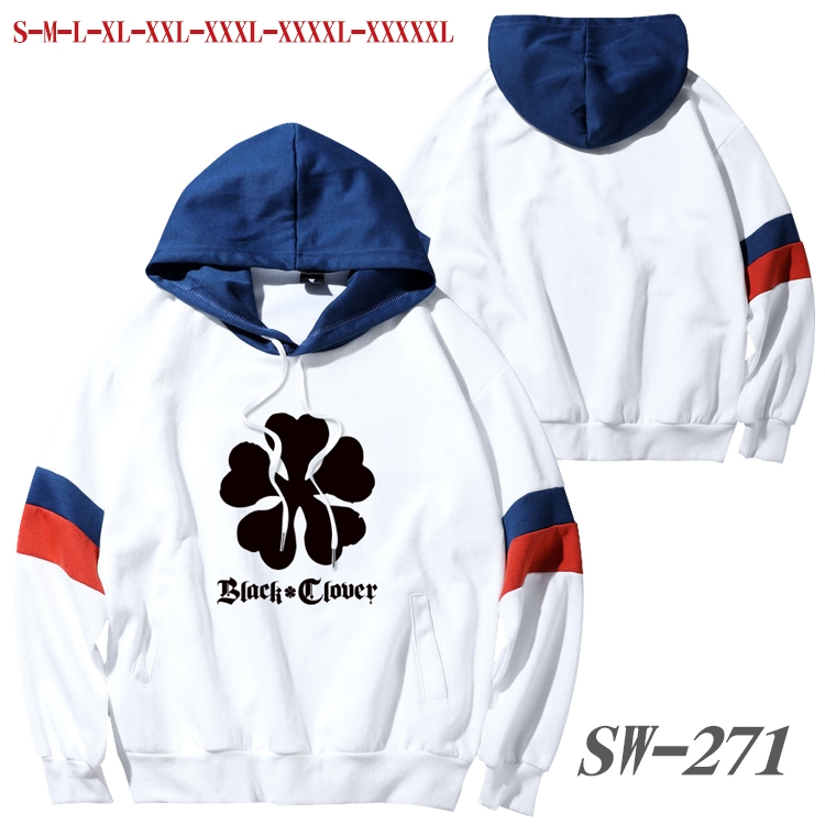 black clover Anime cotton color matching pullover sweater hoodie from S to 5XL SW-271