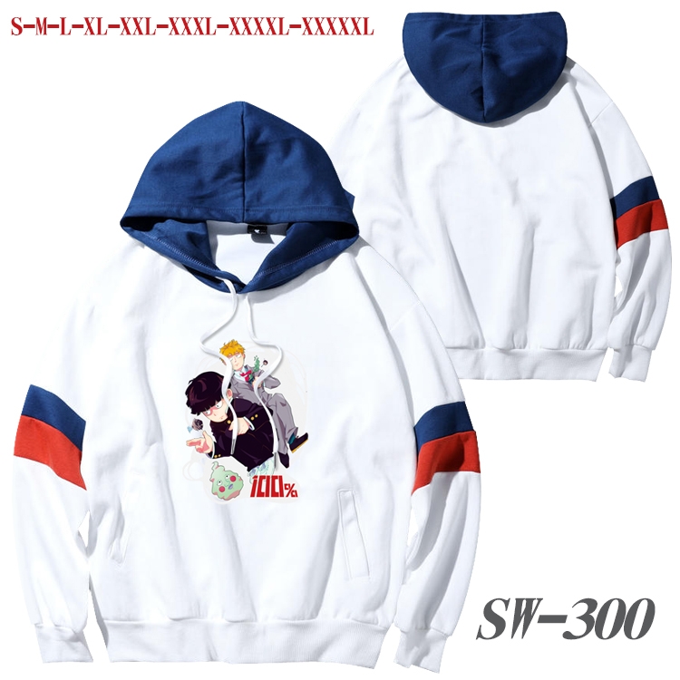 Mob Psycho 100 Anime cotton color matching pullover sweater hoodie from S to 5XL SW-300