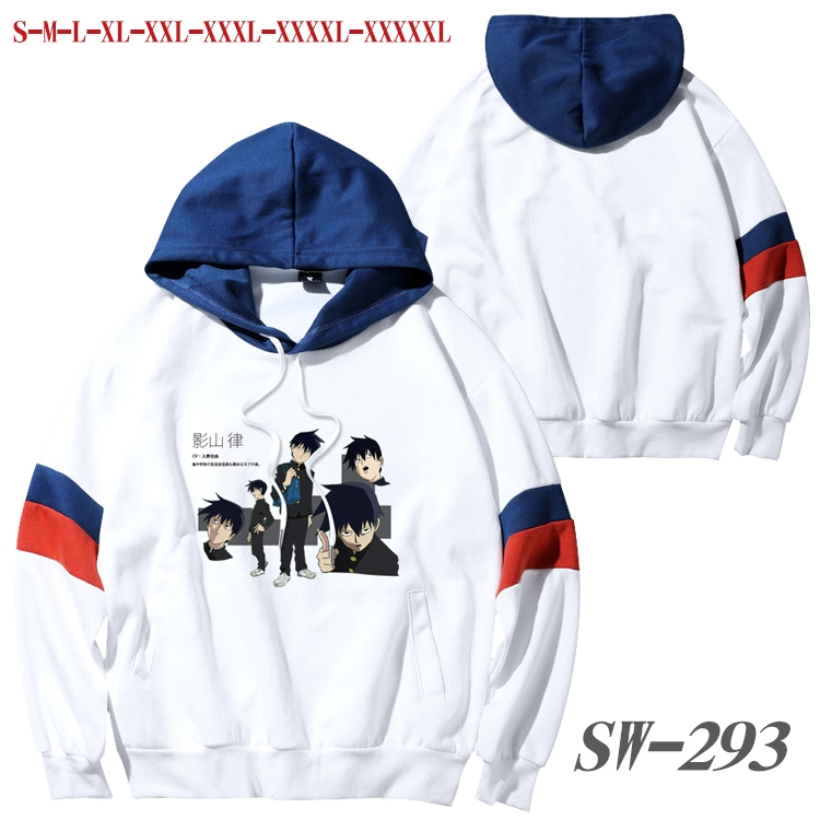 Mob Psycho 100 Anime cotton color matching pullover sweater hoodie from S to 5XL SW-293