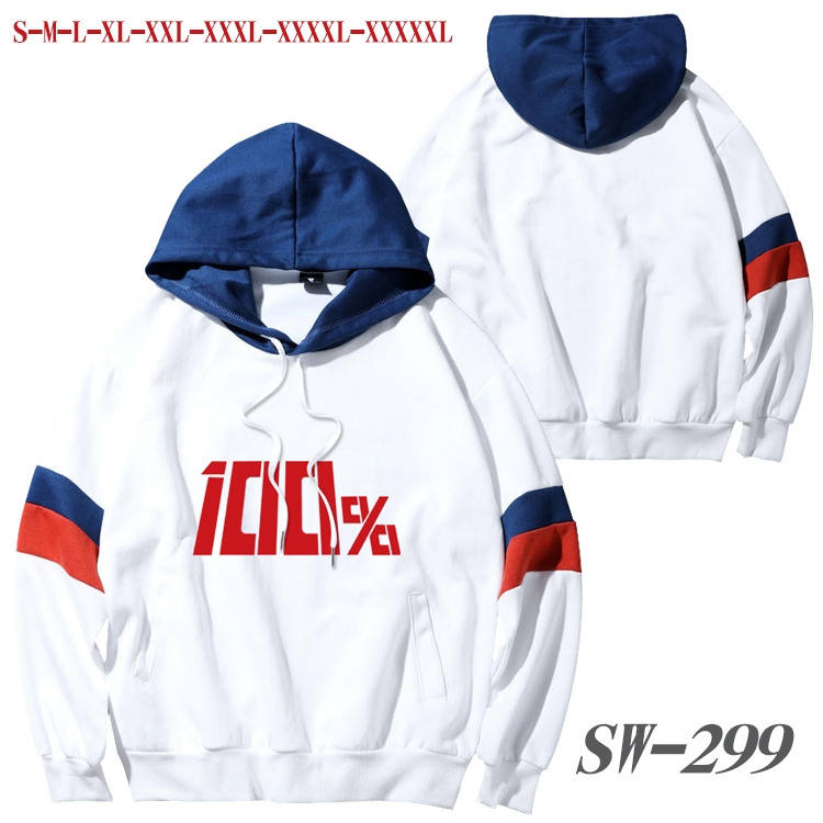 Mob Psycho 100 Anime cotton color matching pullover sweater hoodie from S to 5XL SW-299