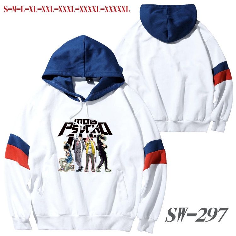 Mob Psycho 100 Anime cotton color matching pullover sweater hoodie from S to 5XL SW-297