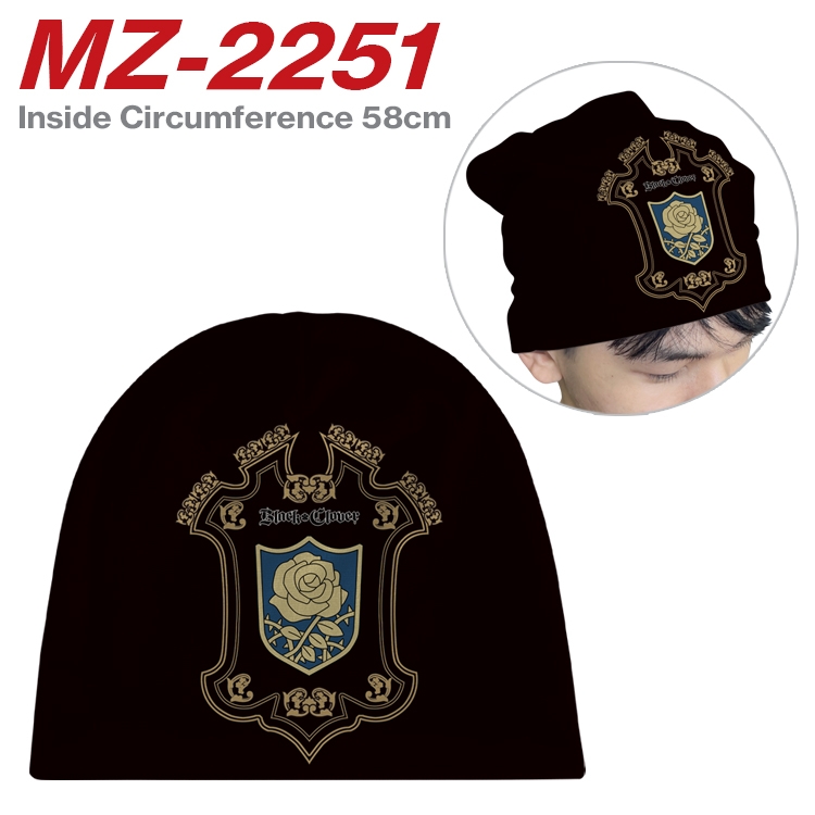 black clover Anime flannel full color hat cosplay men's and women's knitted hats 58cm MZ-2251