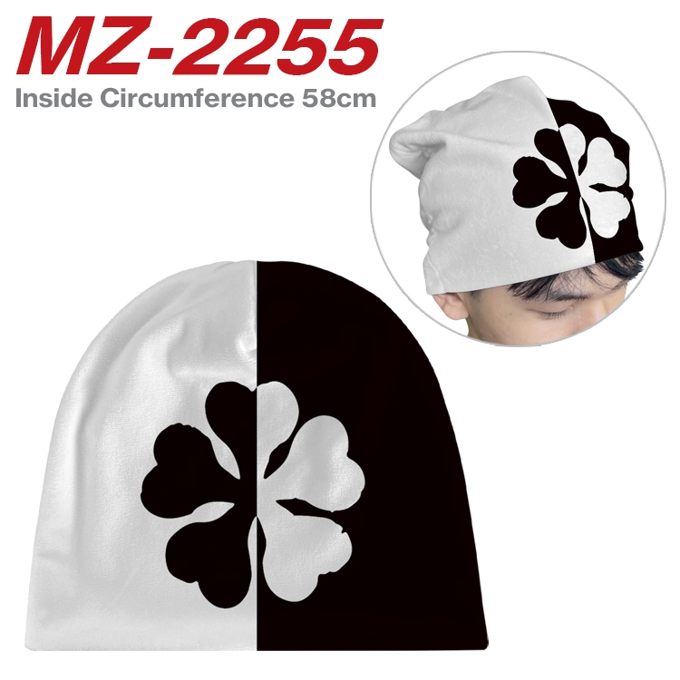 black clover Anime flannel full color hat cosplay men's and women's knitted hats 58cm MZ-2255