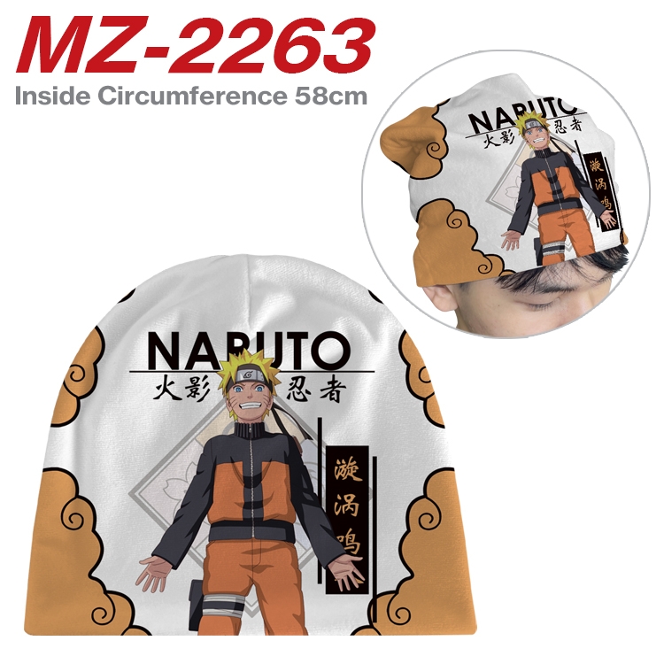 Naruto Anime flannel full color hat cosplay men's and women's knitted hats 58cm MZ-2263