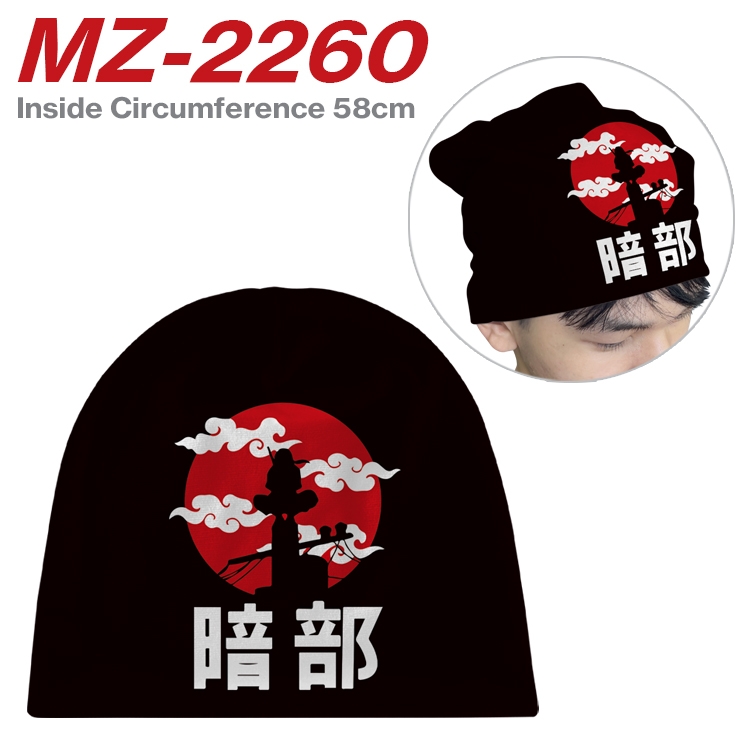 Naruto Anime flannel full color hat cosplay men's and women's knitted hats 58cm MZ-2260