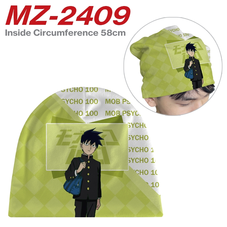 Mob Psycho 100 Anime flannel full color hat cosplay men's and women's knitted hats 58cm MZ-2409