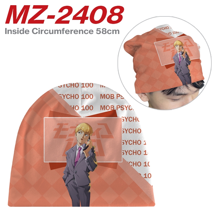 Mob Psycho 100 Anime flannel full color hat cosplay men's and women's knitted hats 58cm MZ-2408