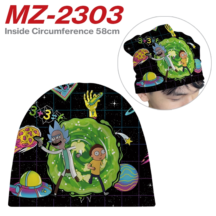 Rick and Morty Anime flannel full color hat cosplay men's and women's knitted hats 58cm  MZ-2303