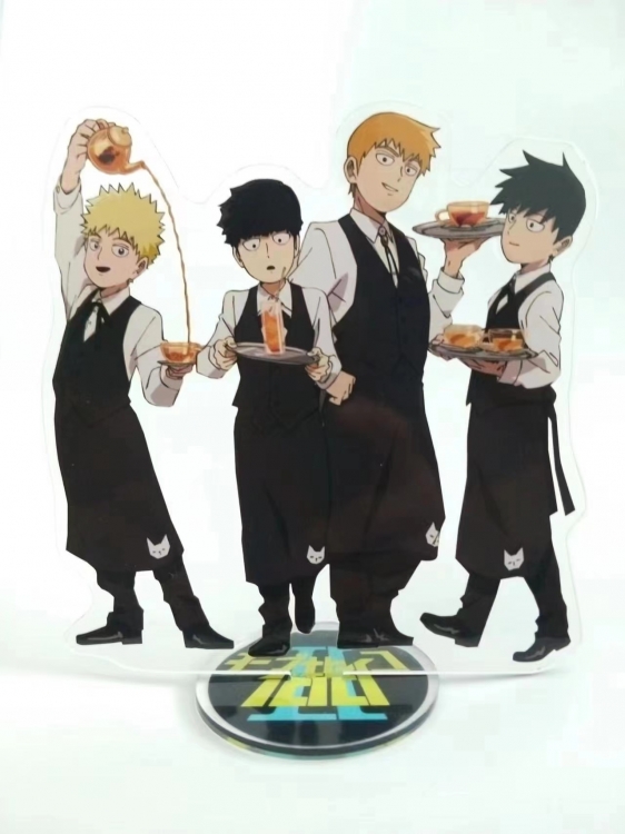  Mob Psycho 100 Anime Laser Acrylic Humanoid  keychain Standing Plates