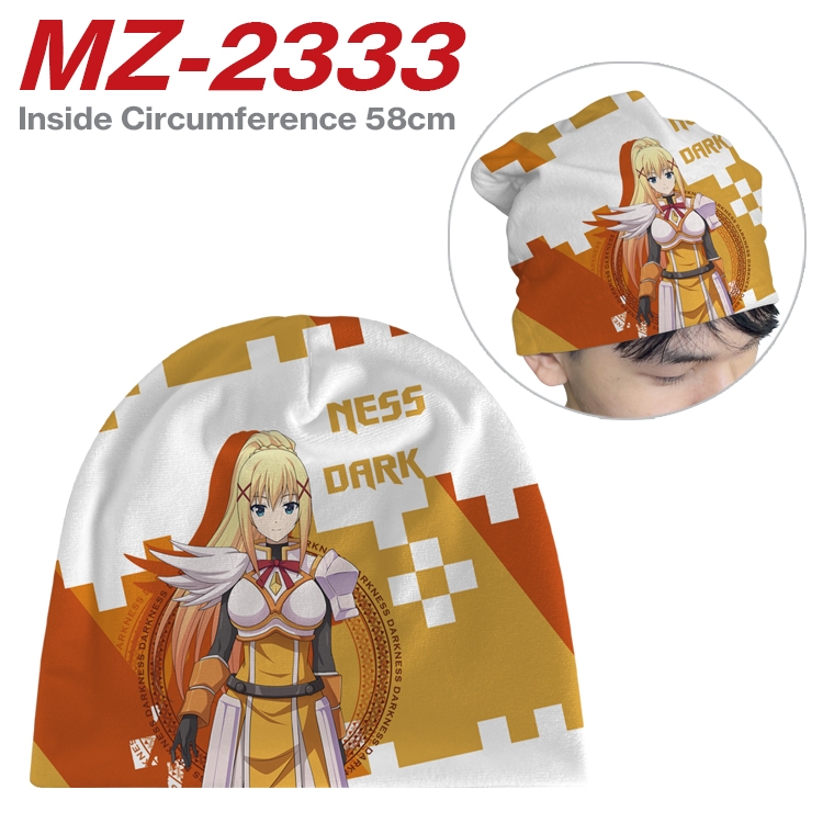 Blessings for a better world Anime flannel full color hat cosplay men's and women's knitted hats 58cm MZ-2333