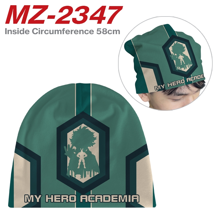 My Hero Academia Anime flannel full color hat cosplay men's and women's knitted hats 58cm  MZ-2347