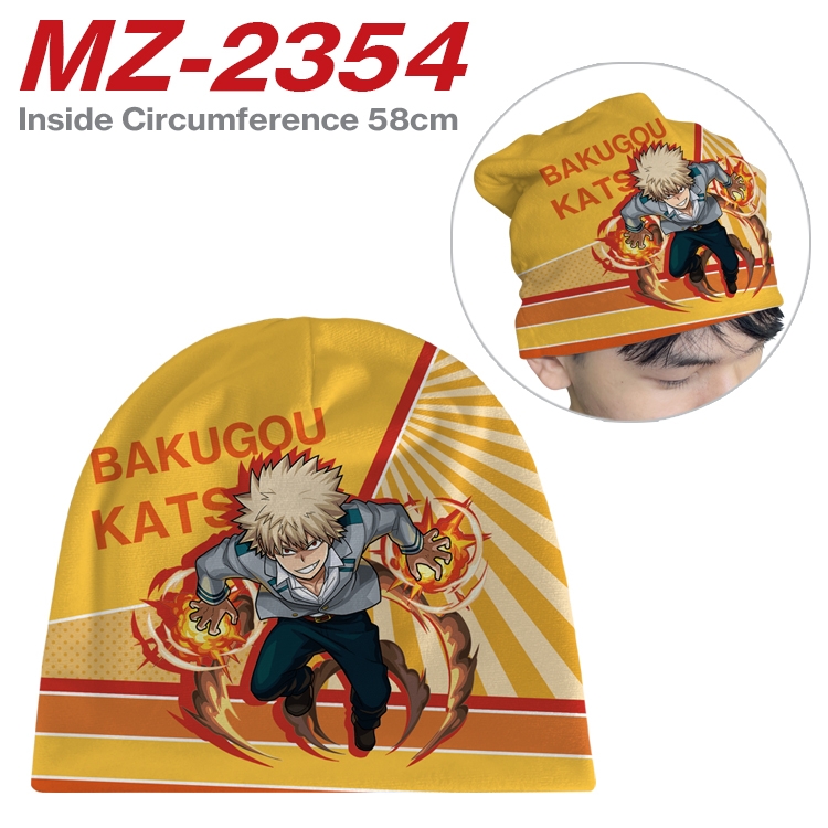 My Hero Academia Anime flannel full color hat cosplay men's and women's knitted hats 58cm  MZ-2354
