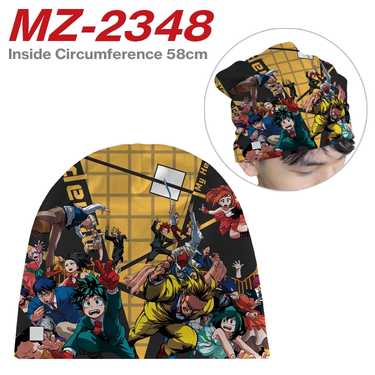My Hero Academia Anime flannel full color hat cosplay men's and women's knitted hats 58cm MZ-2348