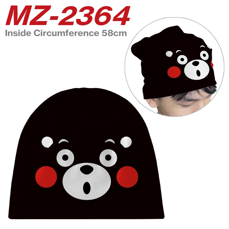 Kumamon Anime flannel full color hat cosplay men's and women's knitted hats 58cm MZ-2364