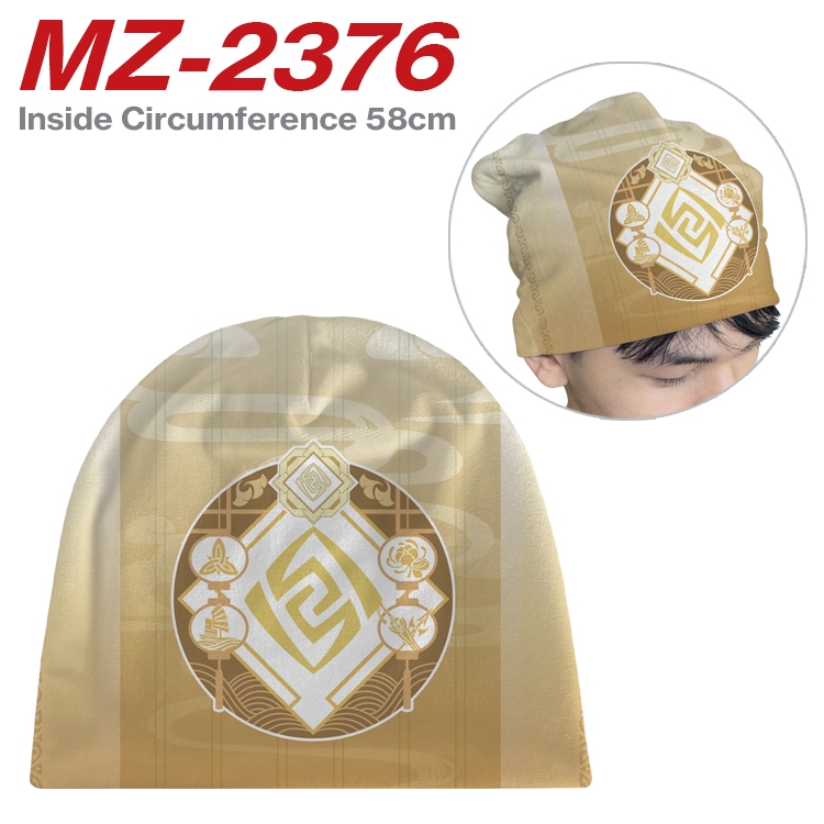 Genshin Impact Anime flannel full color hat cosplay men's and women's knitted hats 58cm MZ-2376