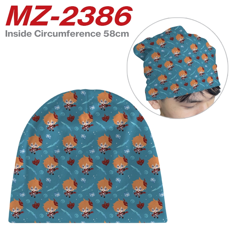 Genshin Impact Anime flannel full color hat cosplay men's and women's knitted hats 58cm  MZ-2386