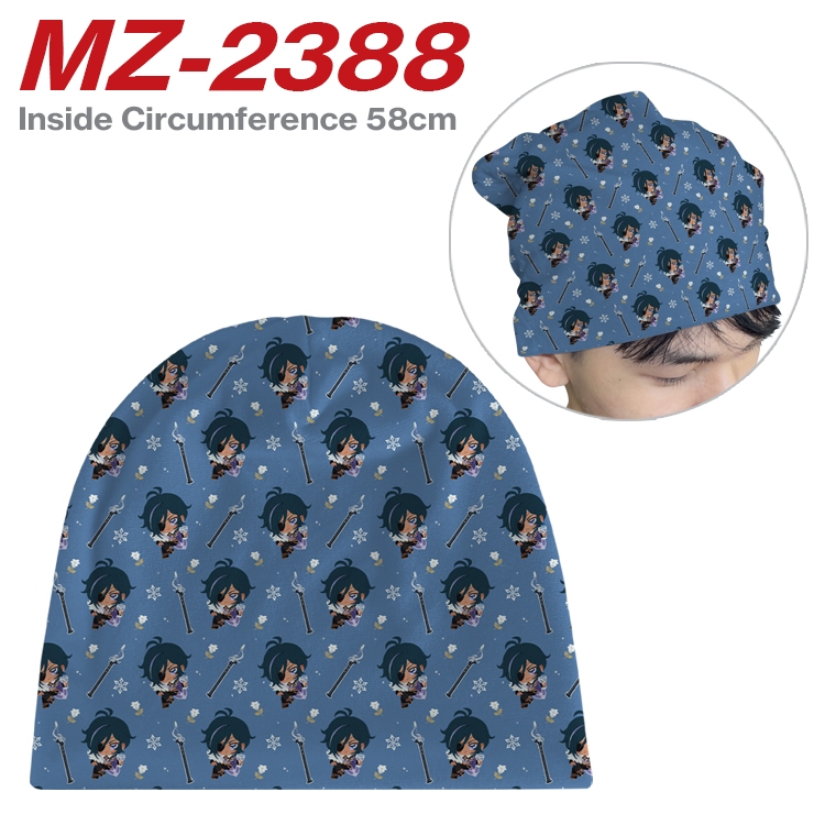 Genshin Impact Anime flannel full color hat cosplay men's and women's knitted hats 58cm  MZ-2388