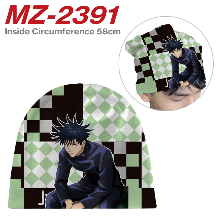 Jujutsu Kaisen Anime flannel full color hat cosplay men's and women's knitted hats 58cm MZ-2391