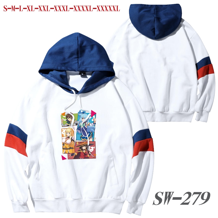 Blessings for a better world Anime cotton color matching pullover sweater hoodie from S to 5XL SW-279