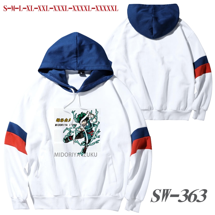 Hoodie My Hero Academia Anime cotton color matching pullover sweater hoodie from S to 5XL  SW-363