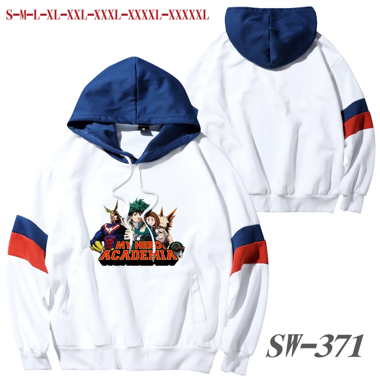 Hoodie My Hero Academia Anime cotton color matching pullover sweater hoodie from S to 5XL SW-371