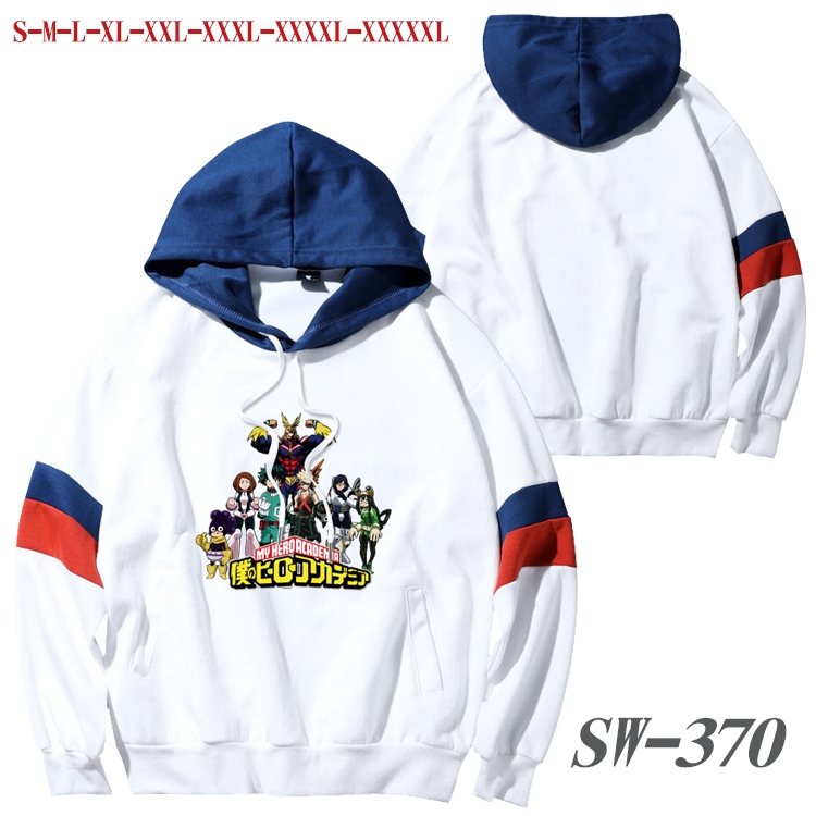 Hoodie My Hero Academia Anime cotton color matching pullover sweater hoodie from S to 5XL  SW-370
