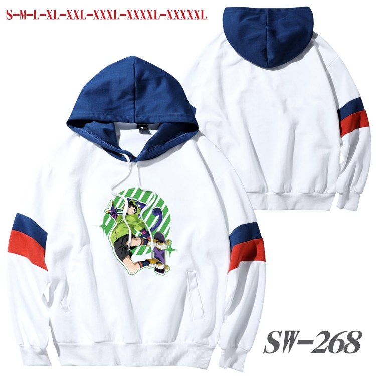 SK∞ Anime cotton color matching pullover sweater hoodie from S to 5XL  SW-268