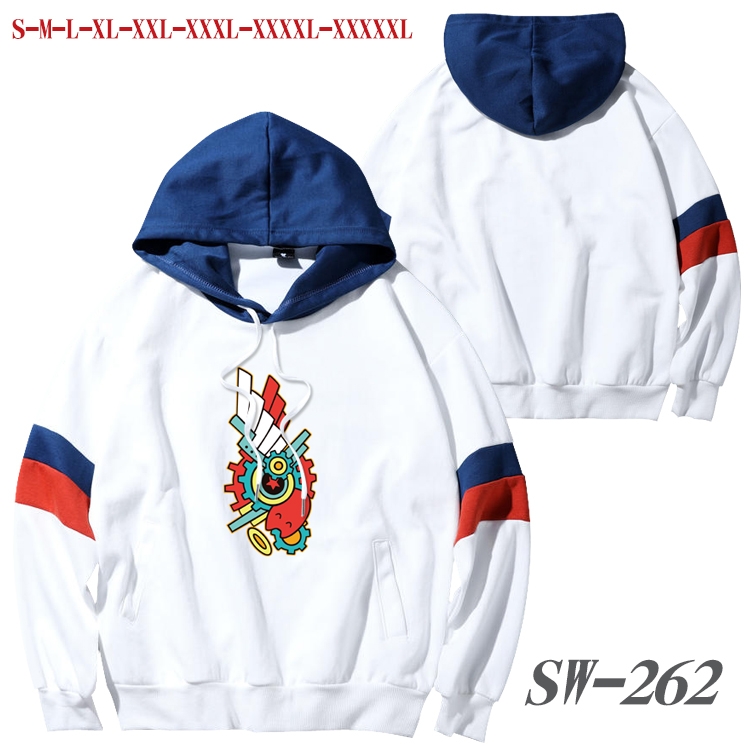 SK∞ Anime cotton color matching pullover sweater hoodie from S to 5XL SW-262